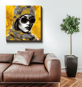 Line Luxury Wrapped Canvas displaying abstract modern art.